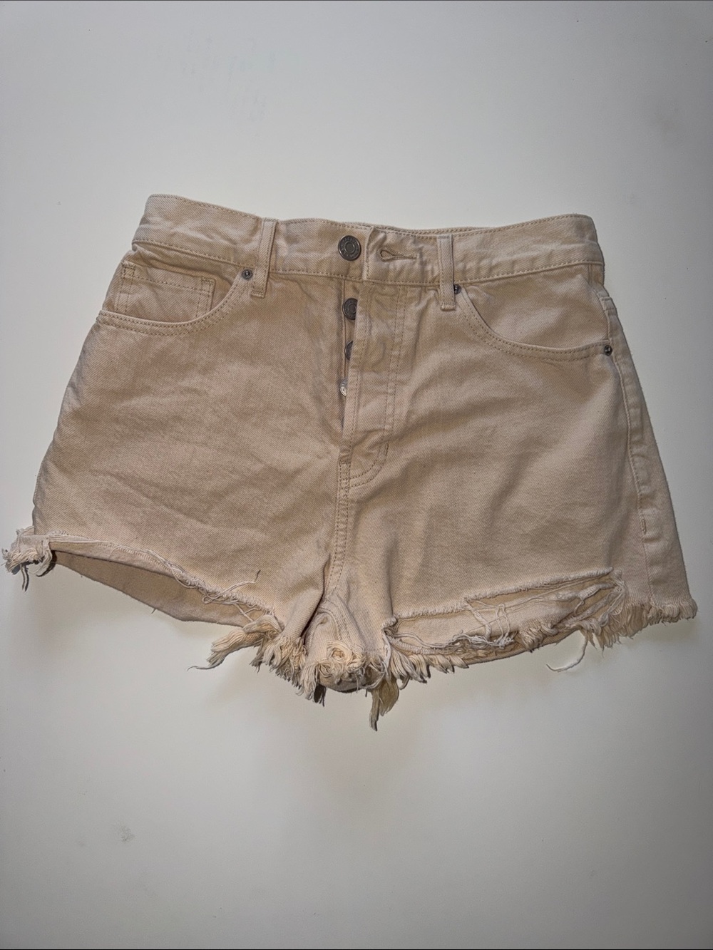 PacSun Light Beige Vintage High-Rise Jean Shorts